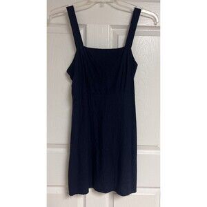 Cotton On Women's Dress Sundress Small Blue Linen Blend Casual Adjustable